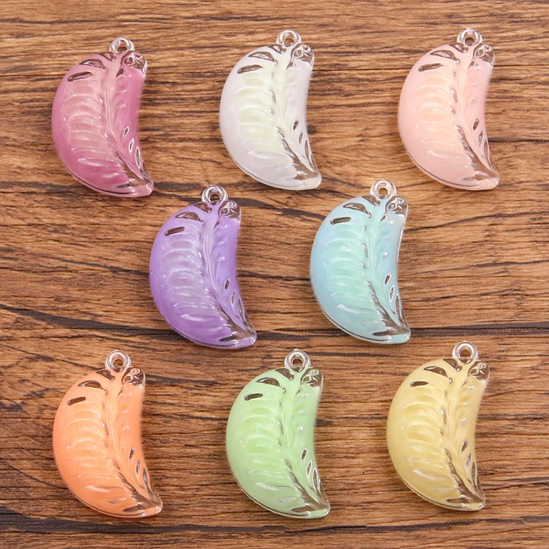 10Pcs 19*32MM 8 Color Wholesale Nightlight Dumplings Food Resin Charms For Earring Kawaii 3D Keychain Jewelry Making