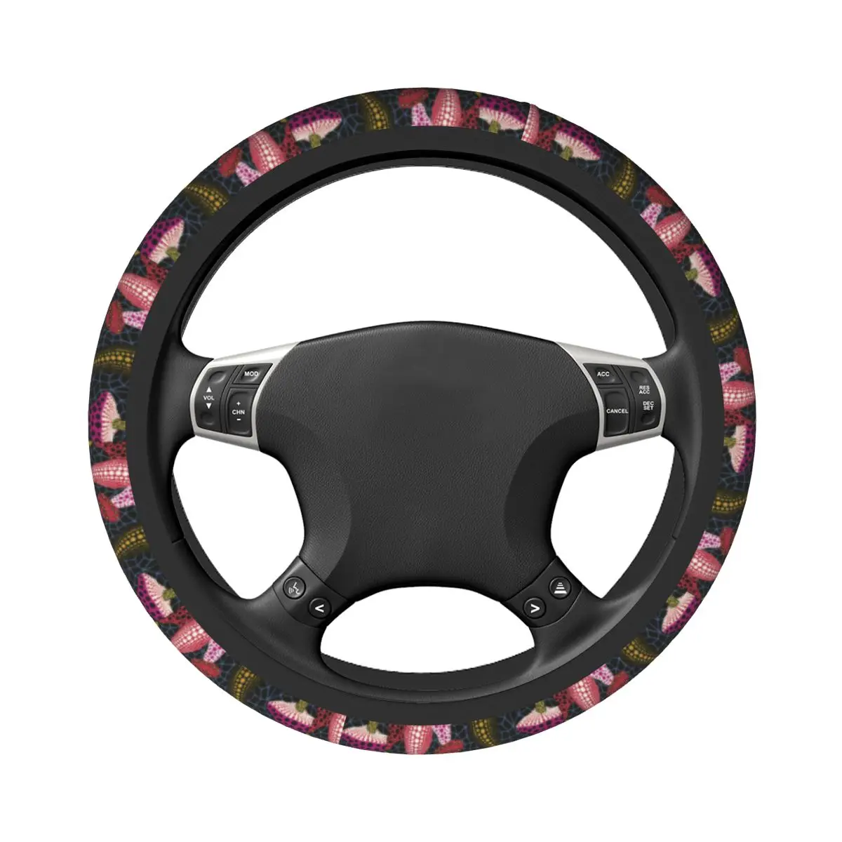 Yayoi Kusama Art Car Steering Wheel Cover 37-38 Anti-slip Polka Aesthetic Fashion Auto Decoration Steering-Wheel Accessories