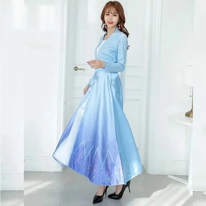 2025 2025 여성 냉동 엘사 라이트 업 의상 오션 라이딩 드레스 코스프레 새 옷 어린이 애니메이션 영화 PriBear House 002