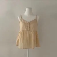 Chic Pure Cotton  Strap Vest Women's Anti-Aging  Color Versatile Teenage Top Polyester Fiber 00% Spring Season - Image 4