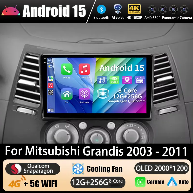 

Android 15 Carplay For Mitsubishi Grandis 1 2003 - 2011 Wireless Auto Video Player Navi 4G LTE Head Unit Multimedia RDS GPS Wifi
