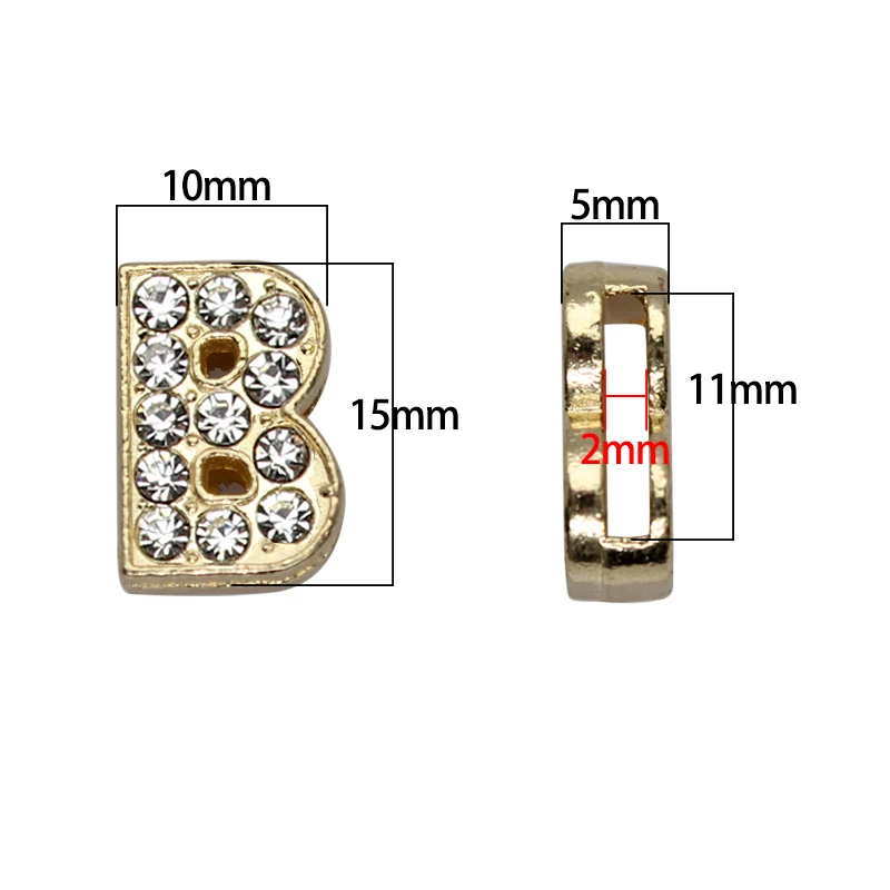 130pc/lot Hole 10mm Slide Letter DIY Slide Charm Alloy ENGLISH Alphabet Fit For 10MM Wristband Bracelet Jewelrys
