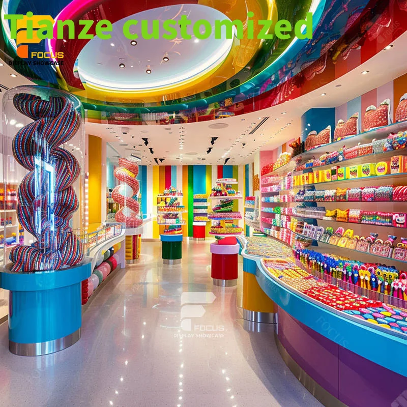 

Customized-Customized Candy Display Tables Chocolate Wall Candy Store Shelves Counter Cabinet Furniture Candy Kiosk