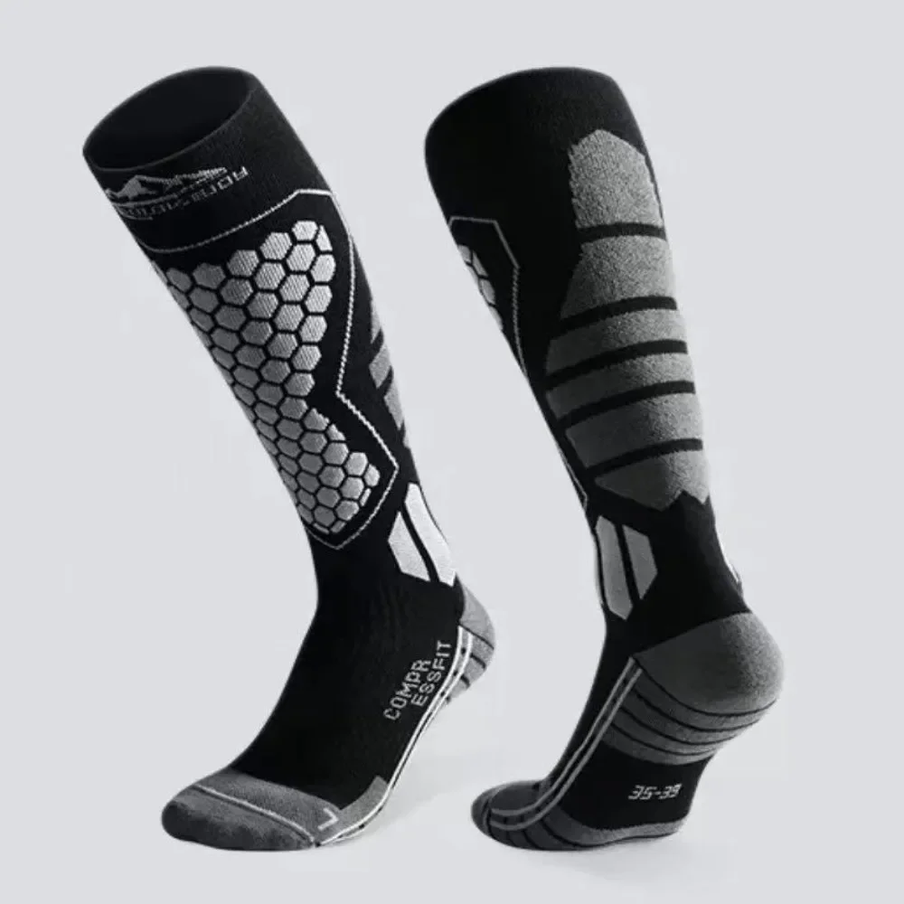 New Thickened Ski Socks Anti-slip Thermal Compression Socks Moisture-wicking Breathable Knee High Socks for Cold Weather