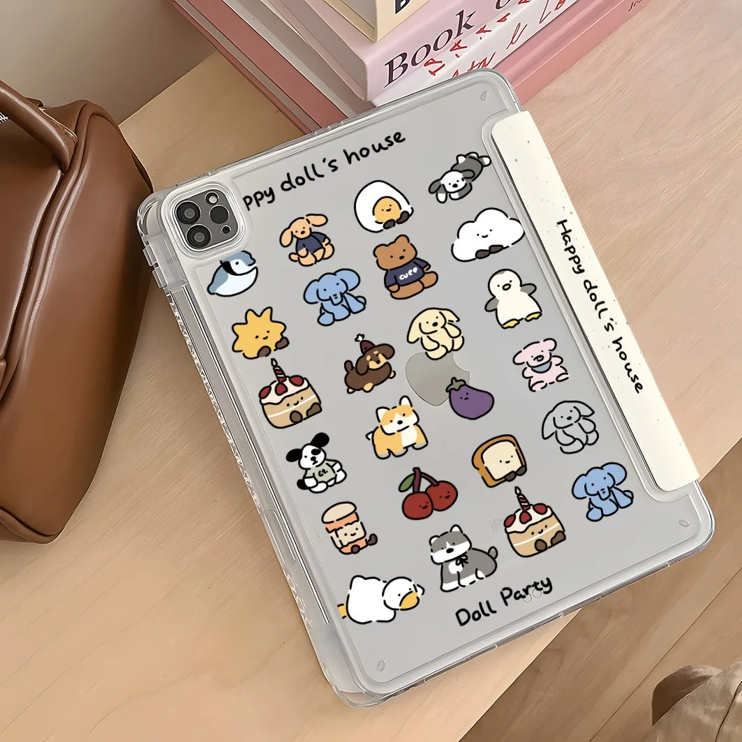 Doll Party Pen Slot Tablet Case For Mini7 6 iPad Pro 2024 2022 2021 2020 2019 2018 2017 11 10 9 8 7 6 5 Air7 6 5 4 3 2 1 Cover