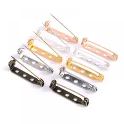 20/25/32mm 30Pcs Brooch Clip Base Pins Blank Safe Lock Brooch Pin Base Badge Holder for Jewelry Making Accessories Findings