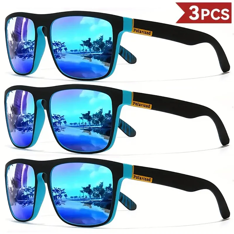 1/3/4PCS Heren Klassieke vierkante sportzonnebril Lichtgewicht PC-frame UV400 voor autorijden Vissen Fietsen Unisex Duurzaamheid