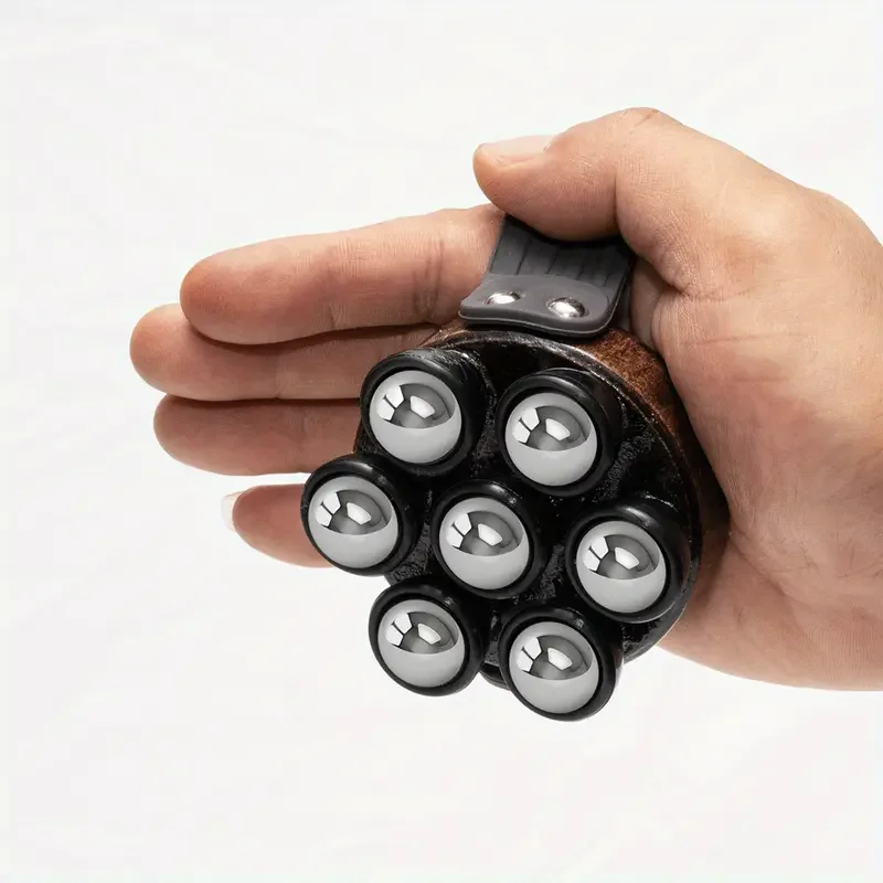 Handheld Ball Massager with 7 Metallic Balls Adjustable Speed Ergonomic for Gentle Massage Muscle Portable Massage Tool
