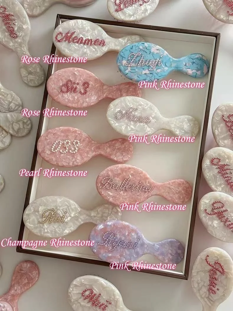 

Bachelorette Party Personalized Mini Hair Brush, Custom Name Detangling Mini Comb,Bridal Bridesmaid Gift,Pocket Comb for Travel