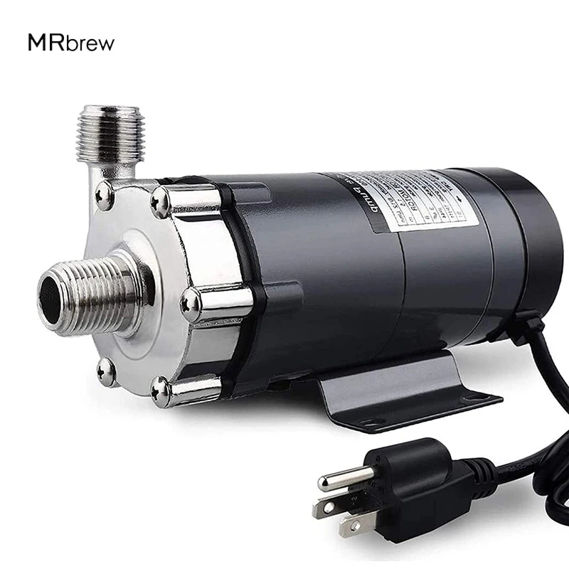 

Beer Brew Wort Transfer Pump Magnetic Drive Pump MP-15RM Food Grade Water Pump Stainless Head Wort Pump With 1/2’’NPT Thread