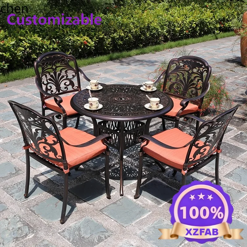 Factory Direct 2026 Top tavolo e sedia in alluminio pressofuso villa terrazza balcone giardino set di mobili se