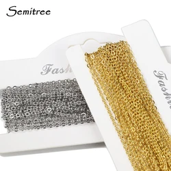 Semitree 5 meters 2mm  Stainless Steel Link Chains Necklaces DIY Jewelry Making Findings Handmade Crafts Accessories Body Chains