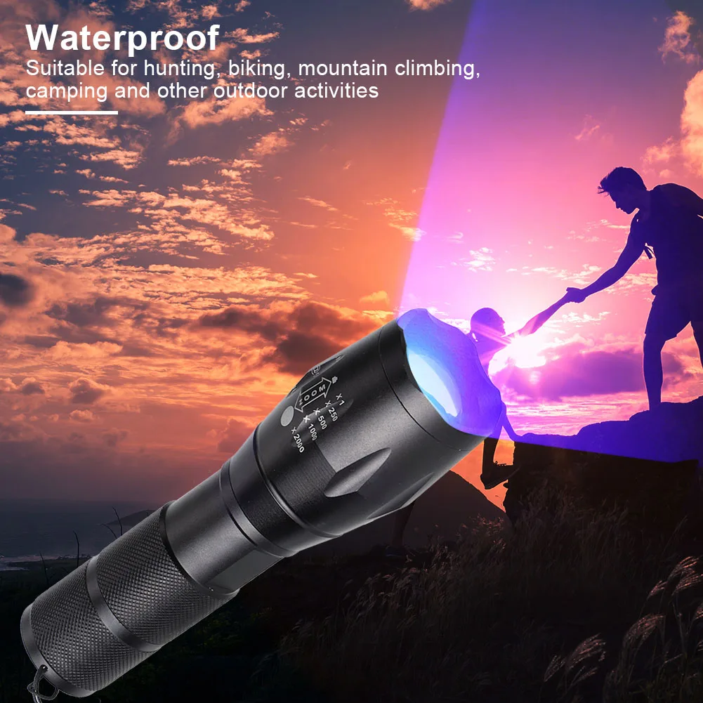 Meerkleurige zaklamp RGBW 4-kleuren in 1 LED-zaklamp Telescopische zoombare zaklamp Waterdicht buitenkampeerlicht