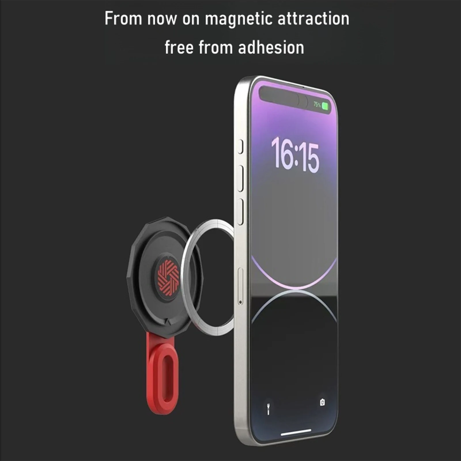 Soporte magnético de moda para teléfono para iPhone, 360 °   Rotación/90 °   Interruptor, material de aleación de aluminio compatible con MagSafe