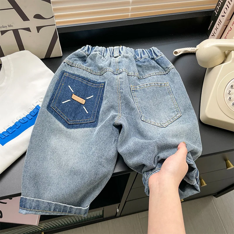 

Toddler Boys Denim Pants 2023 Autumn Cotton Elastic Waist Children's Trousers Korean Kids Clothing Loose Jeans For 3-12Years