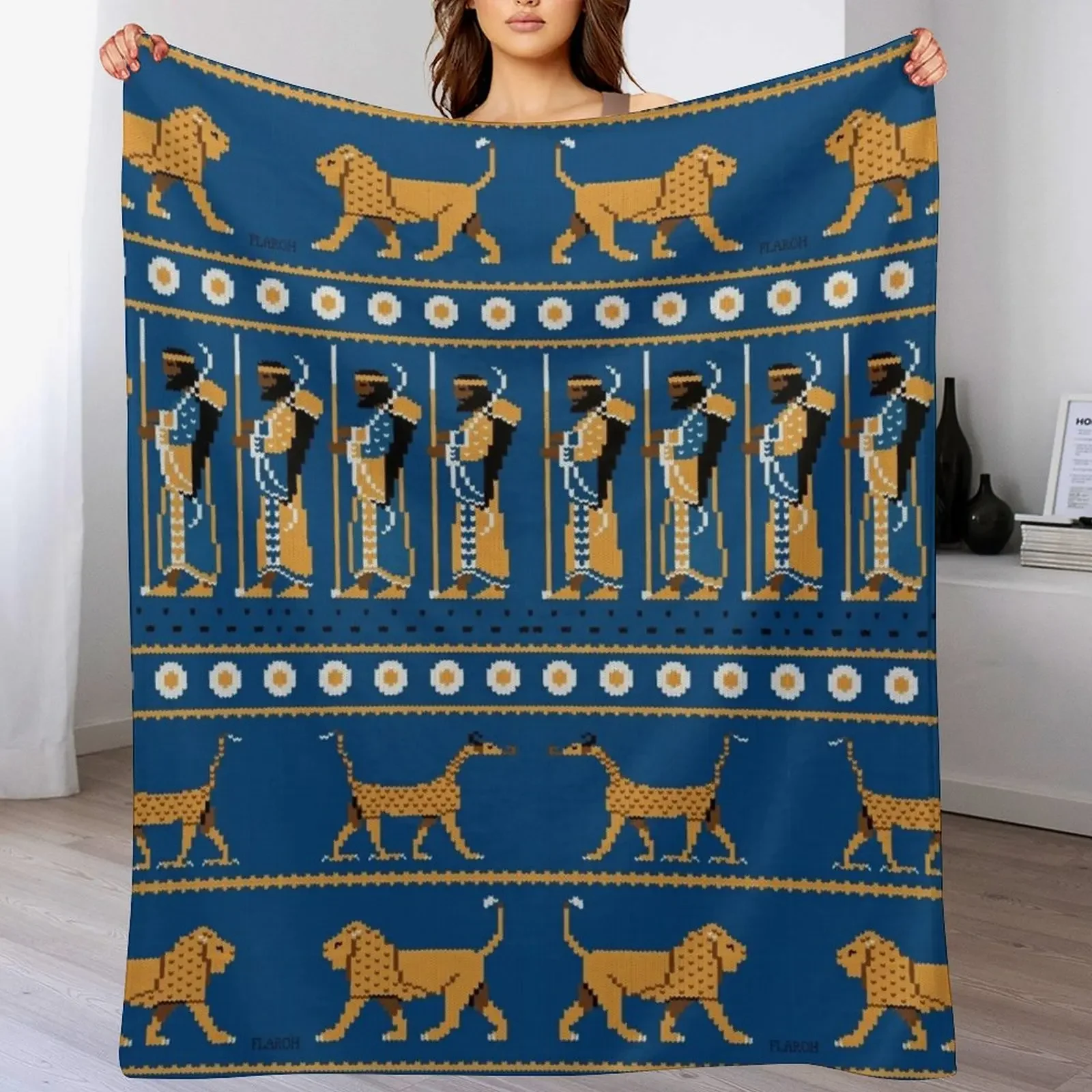 Ancient Knits - Babylon Throw Blanket Modern Design Soft Blanket for Home Decor