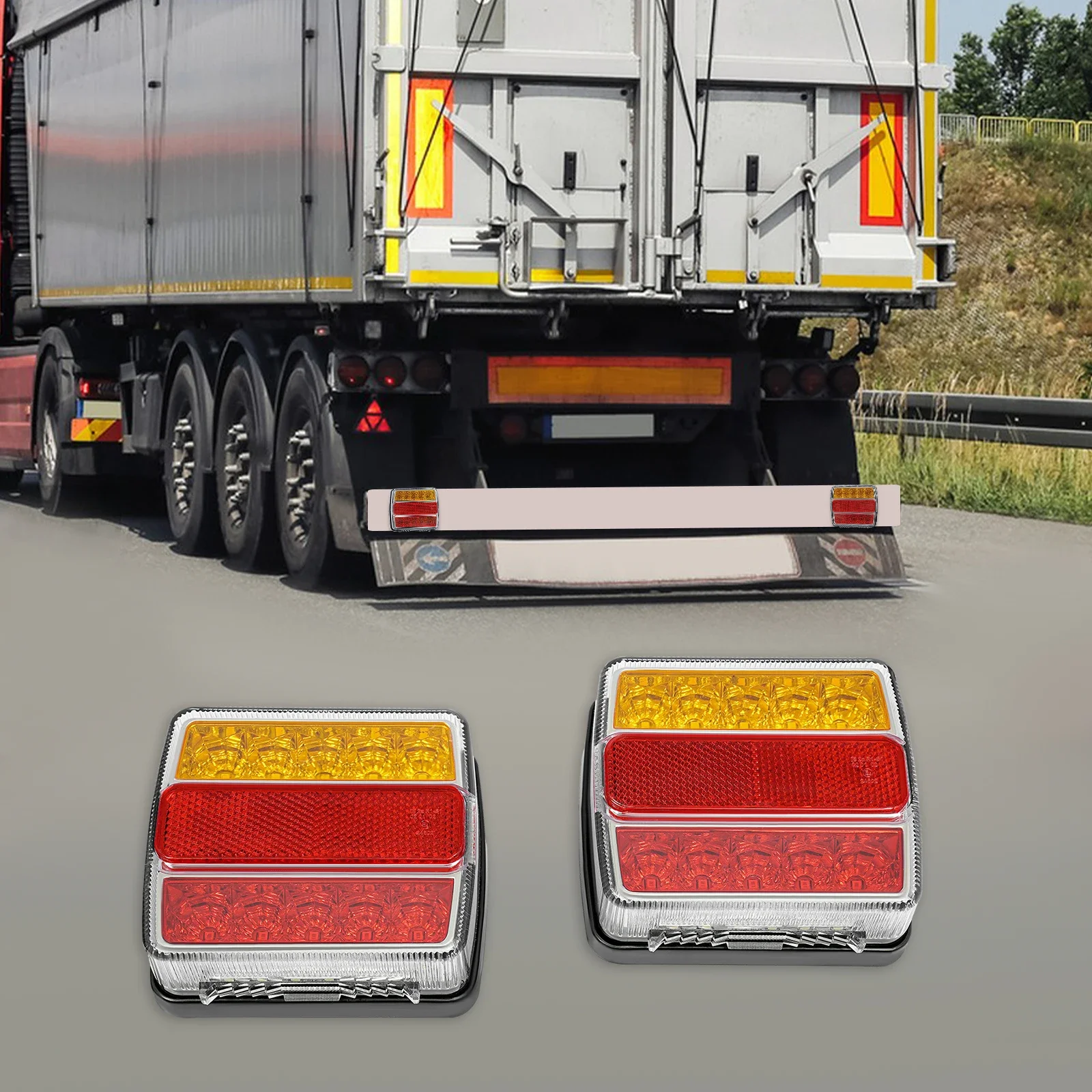 

12 В светодиодный комплект заднего фонаря для прицепа, кабель 7,5 м, 7-контактная розетка, прочный водонепроницаемый яркий буксирный фонарь для грузовика, автомобиля, планшетный прицеп