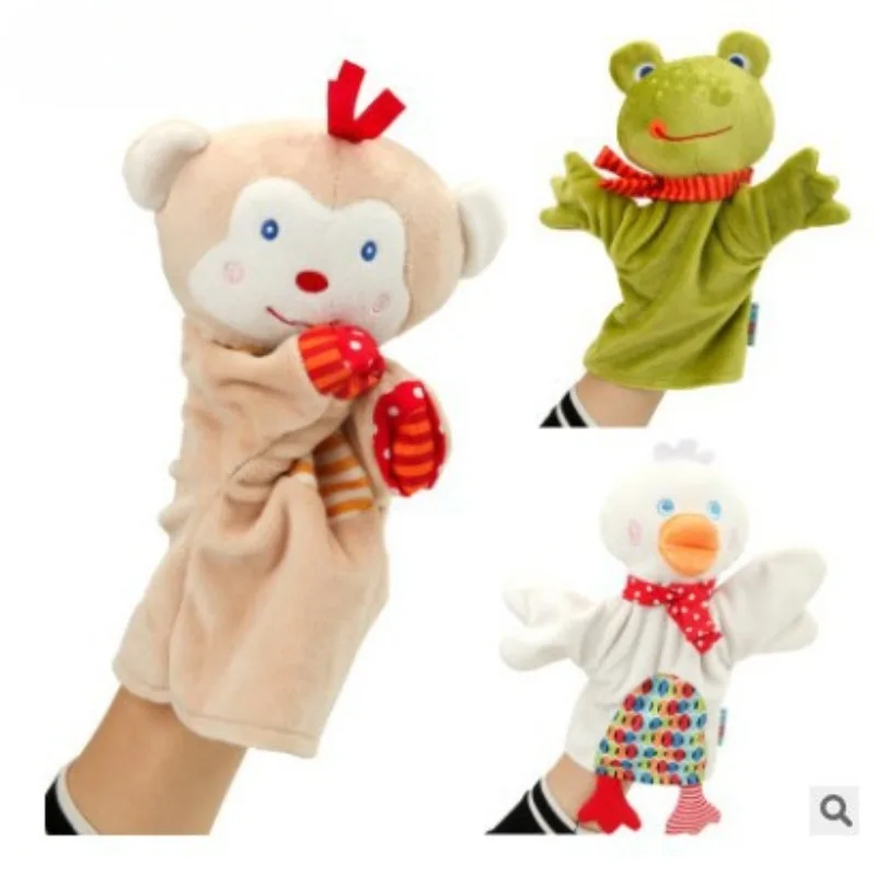

Cartoon Animal Hand Puppet Plush Toy Doll Little Monkey Frog Duck Soothing Towel Interactive Props Parent-child Game Glove Doll