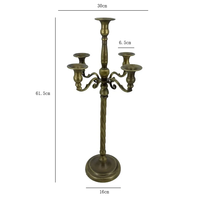 Factory Direct Compatible with Iron Candlestick Threaded Rod Five-head Candlestick Holder Atmosphere Arrangement Candle Cup