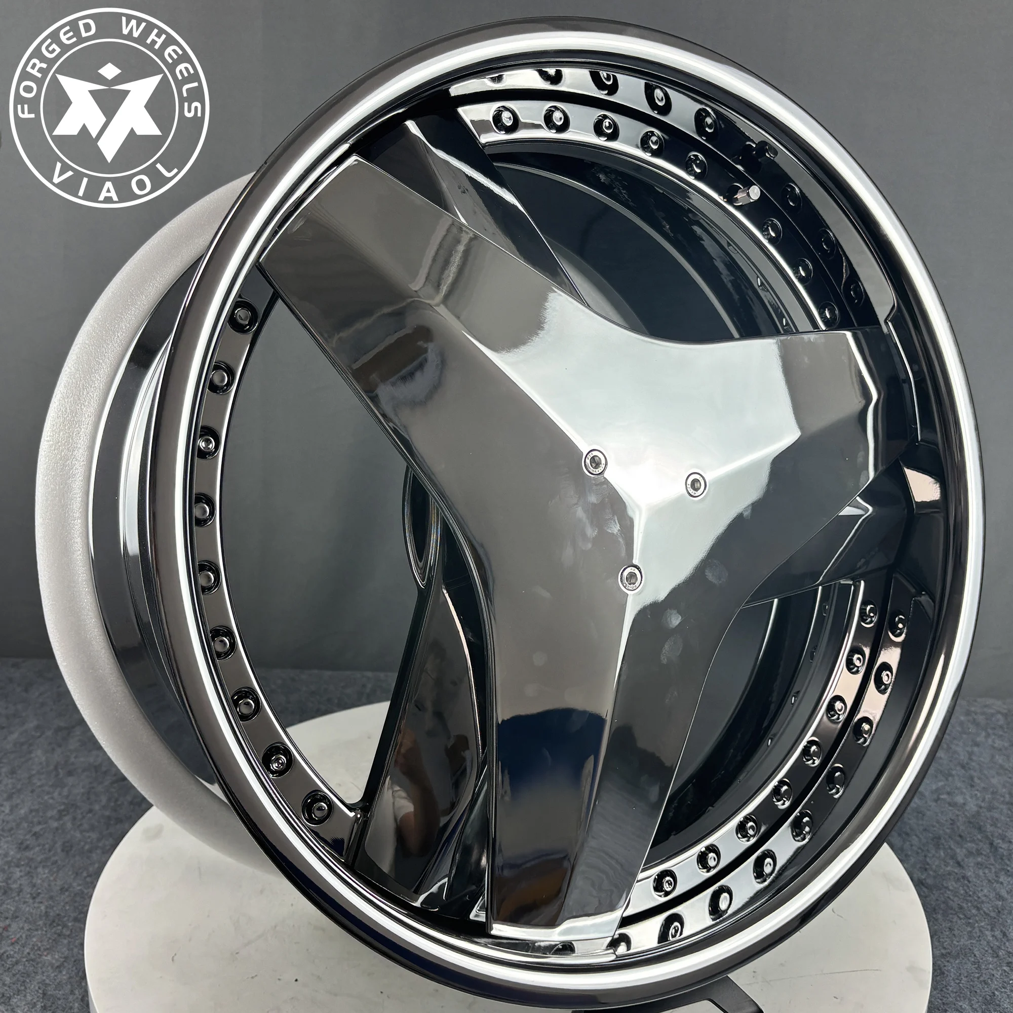 Viaol New Chromed Blade Shape Forged Racing Car Rims Chrome 5x120 5x114.3 5x112 17 18 19 20 21 22 Inch for M2 M3 330i S550