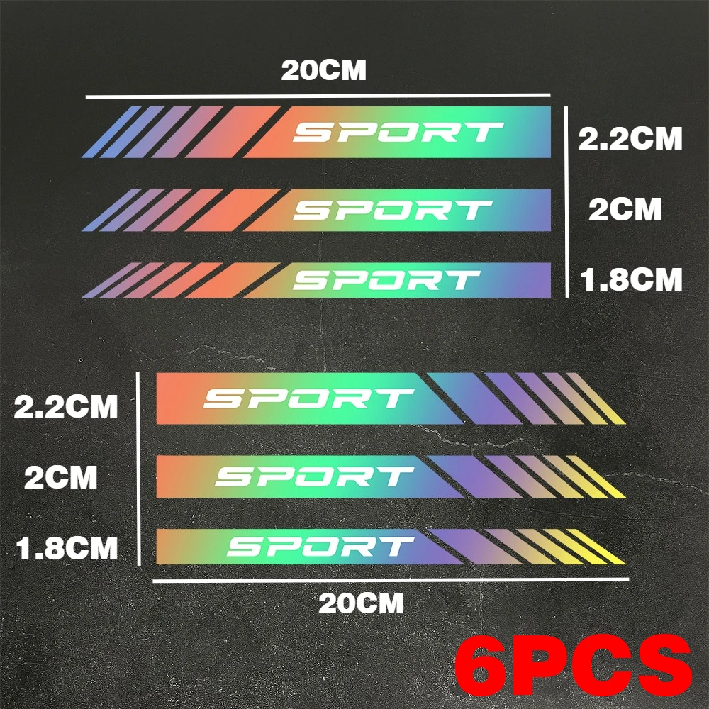 6Pcs/Set Sports Car Rearview Mirror Stickers Waterproof Vinyl Decal for SUV Trailer Jeep Universal Car Mirror
