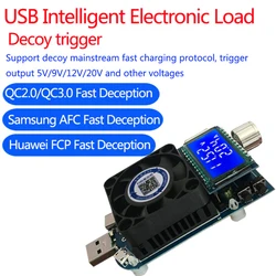 TZT 25W 35W QC2.0 QC3.0 USB electronic load adjustable constant current aging resistor battery voltage capacity tester voltmeter