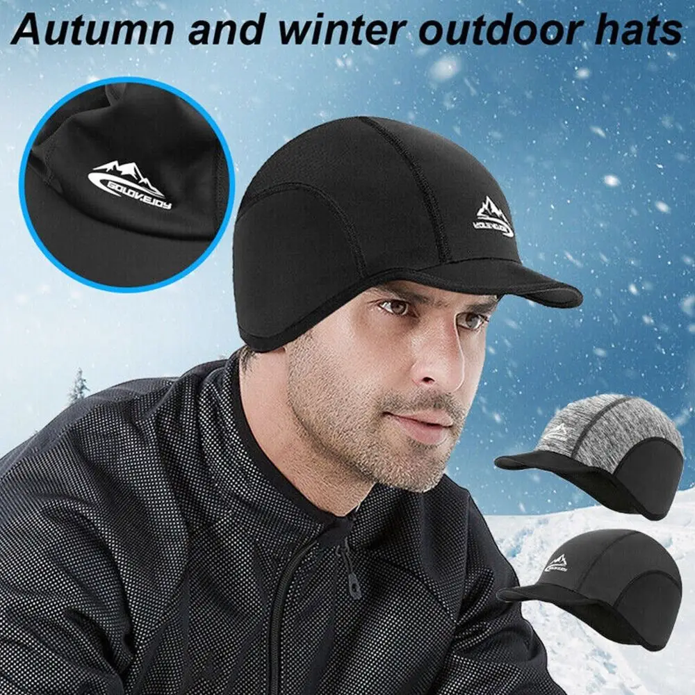 Mens Womens Windproof Thermal Peaked Beanie Hat Ear Protection Hat Skiing Caps Heat Block Caps