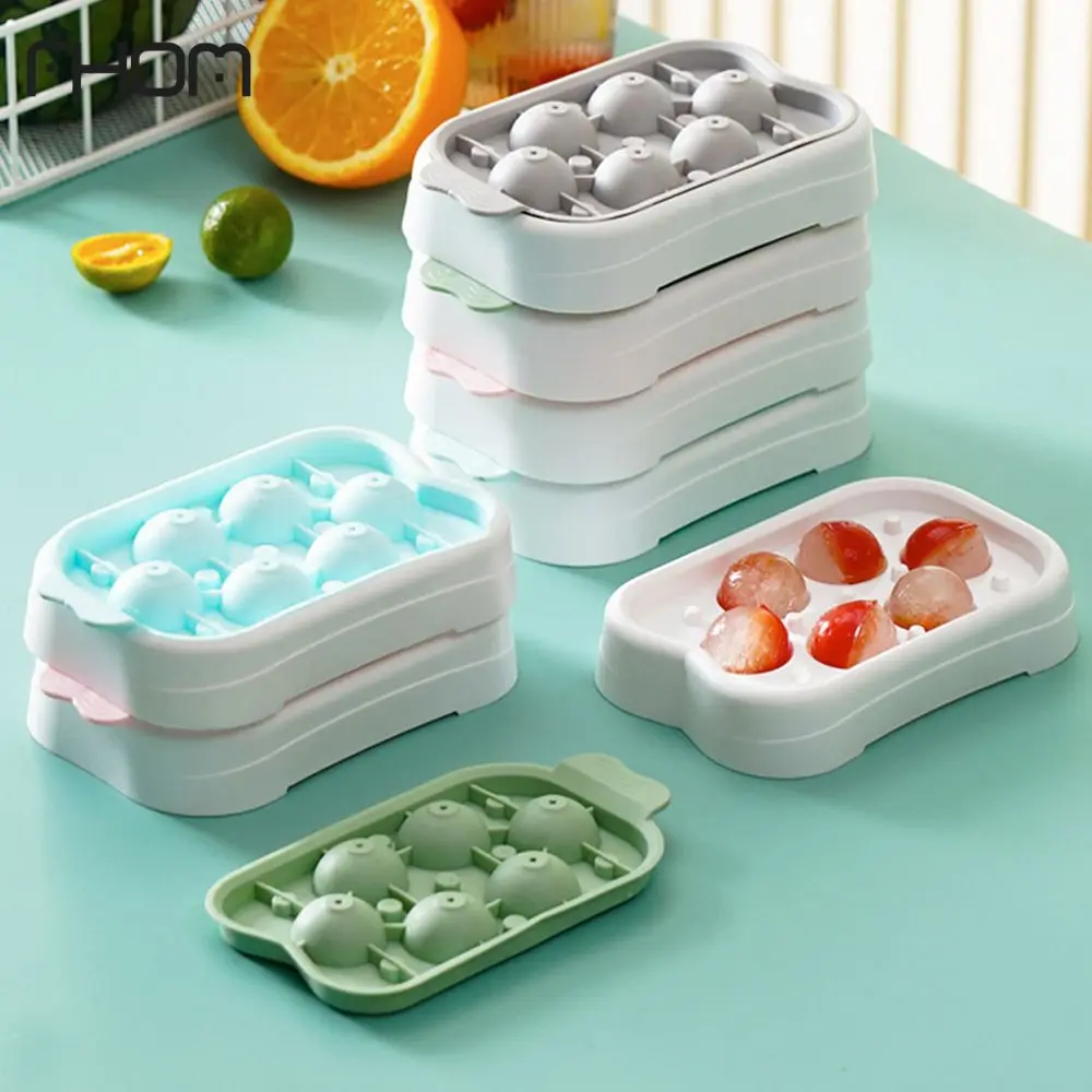 6 Grids Silicone Ice Lattice Mold Ice MakerTray Mould Ice Ball Box With Celebrity Icy Making Artifact Ice Cream Kitchen Gadgets