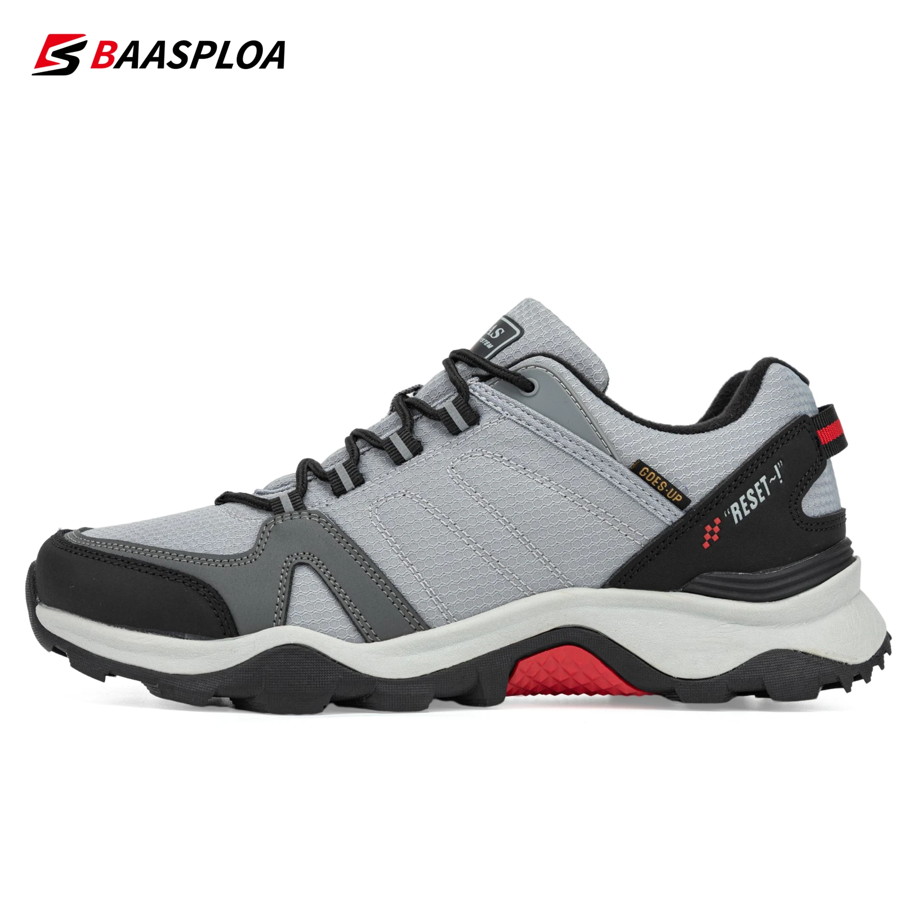 Baasploa 2022 Men's New Hiking Shoes Non-slip Wear-resistant Outdoor Travel Shoes Fashion Leather Comfortable Climbing Shoes