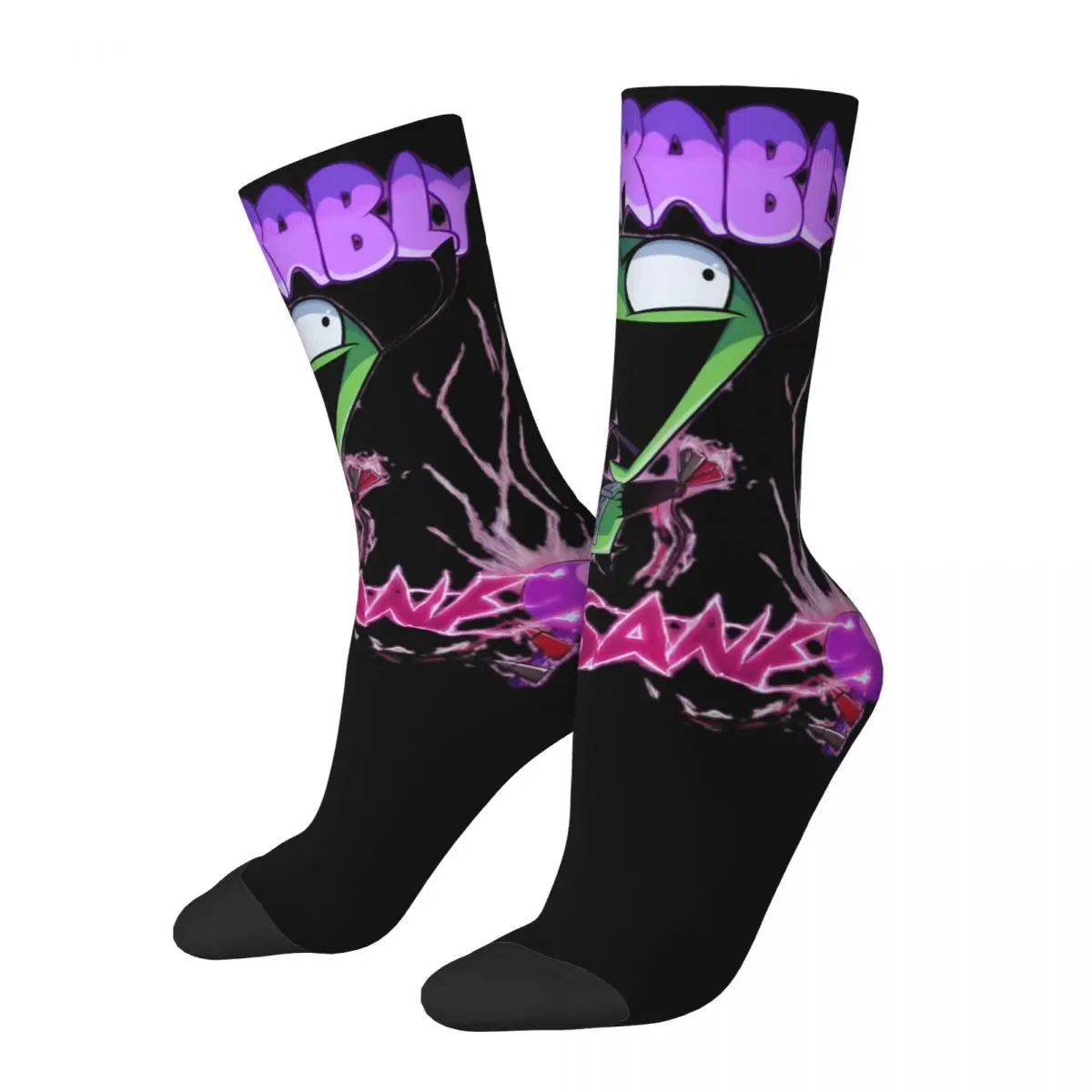 

Harajuku Men's Women's Invader Zim Adorably Insane Theme Socks Kawaii Zim Merch Sports Socks Soft Birthday Present