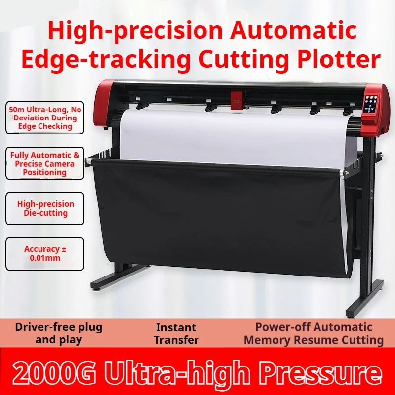 Large Format Vinyl Cutter Plotter with Material Collecting Basket Auto Contour Cutting Car Sticker PVC Film Cutting Customized