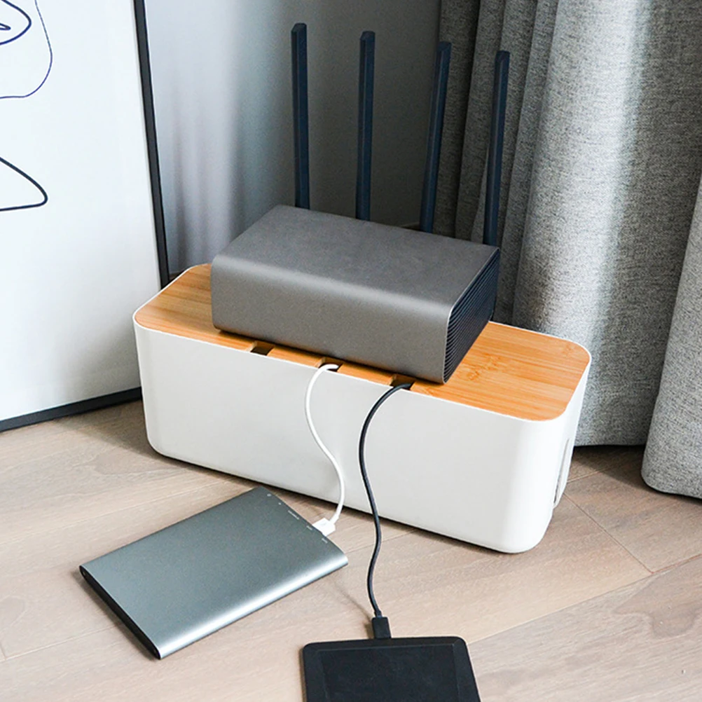

1pc Wire Storage Plug Arrangement Socket Cable Organizer Abs Material Case Tidy Socket Container Charging