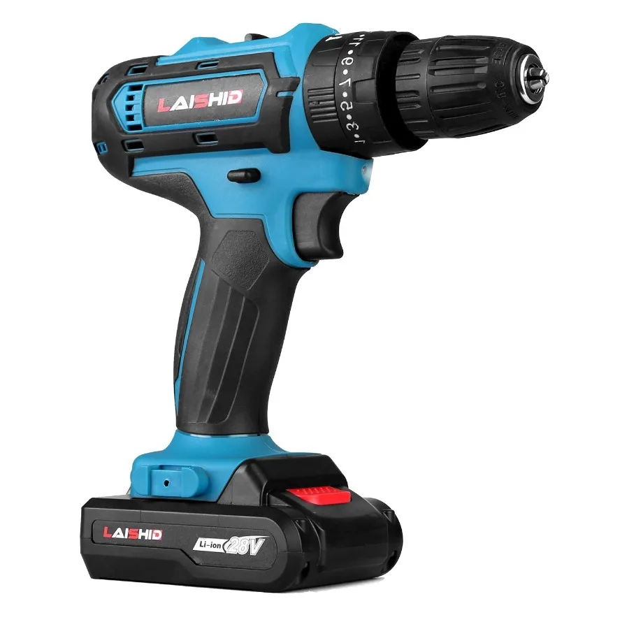 

Cordless Drill Set With 2Pcs 28V Batteries and Charger 2 Variable Speeds 3 8In Keyless Chuck 265lnlbs 25+3 Torque Positions Inc