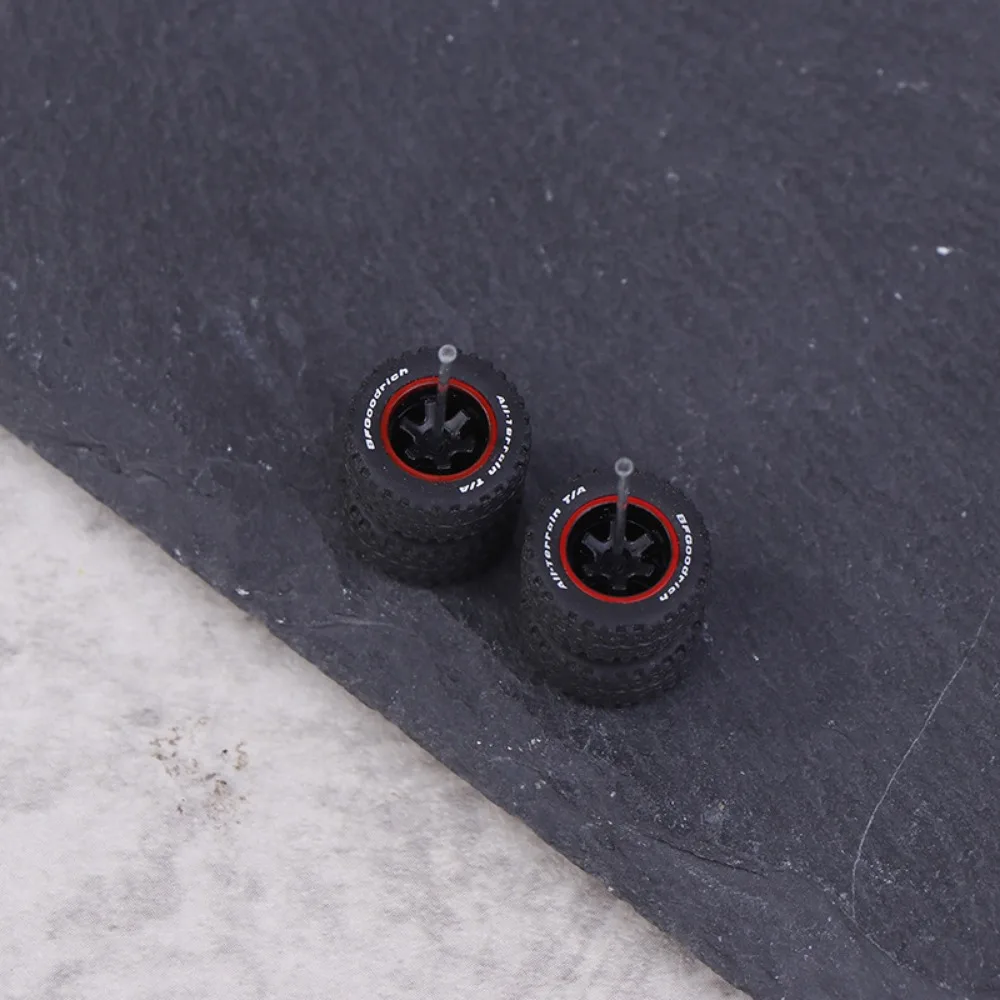 1Set New 1/64 Modified Wheel Hub Diameter 14*5.5mm Plastic Rubber Tires Remote Control Car Modified Tires