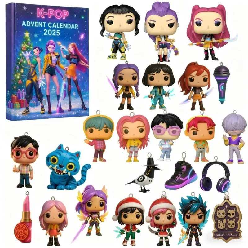 KPop Demon Hunters Rumi Anime Charakter Cartoon Figur Schlüsselanhänger Blind Box Weihnachten Countdown Überraschung Geschenkbox Dekoration