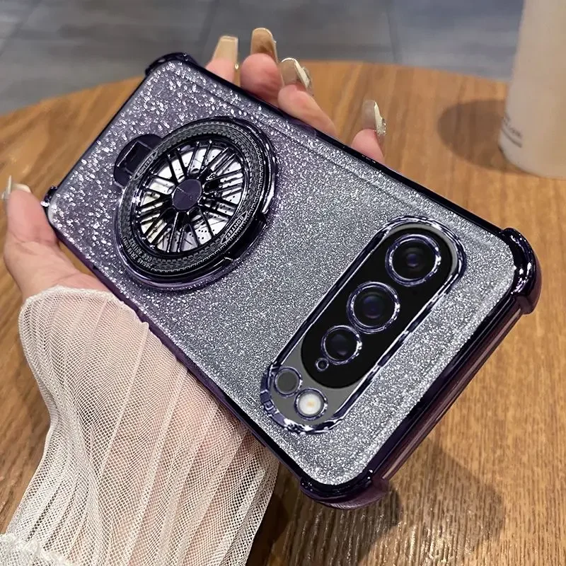 الفاخرة بريق تصفيح حافة البوصلة قوس حامل لينة حافظة من البولي يوريثان لجوجل بكسل 10 9A برو XL حزمة كاملة مكافحة الإفلات غطاء وقائي