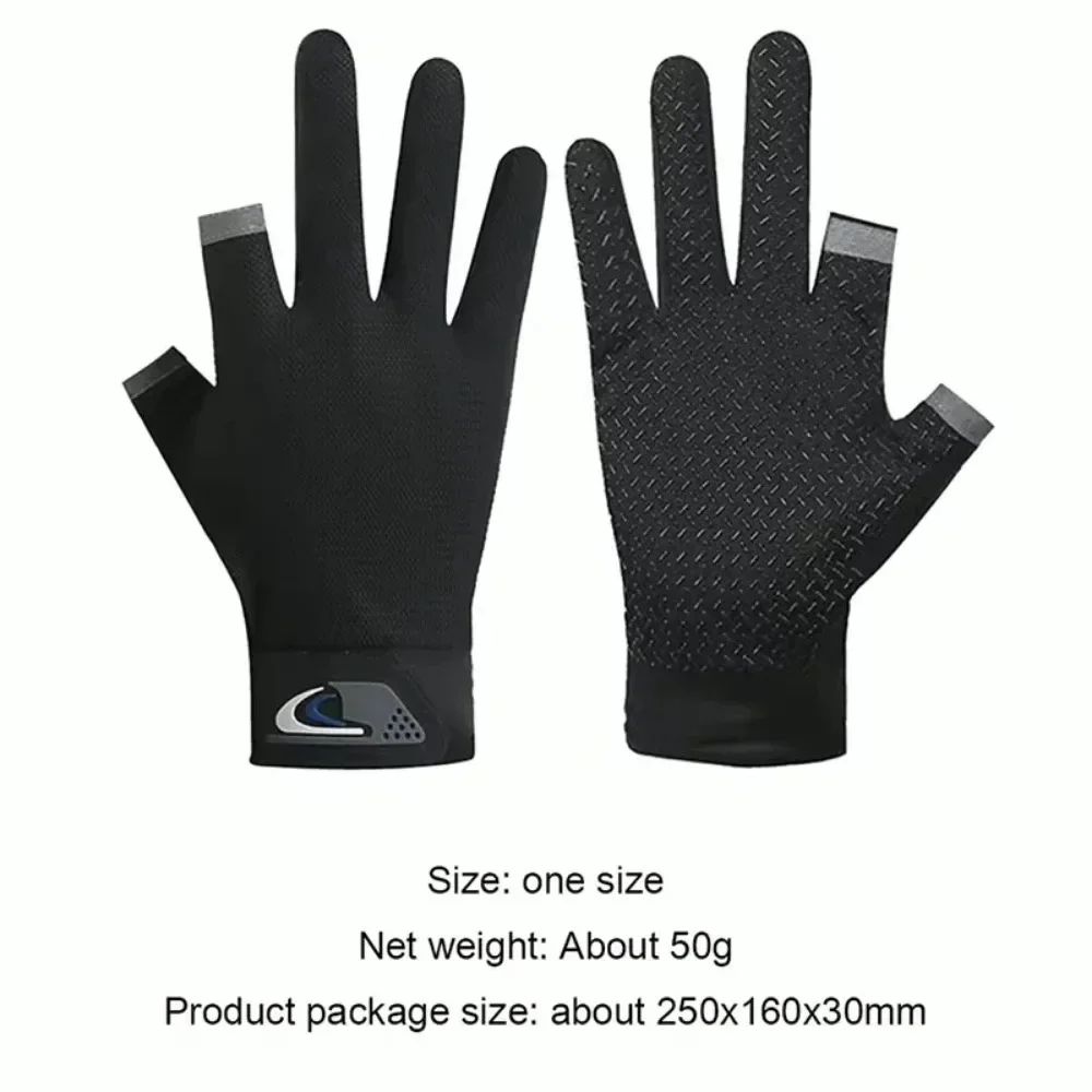 Guantes de pesca de verano para hombre y mujer, guantes de pesca transpirables con corte de dos dedos para pantalla táctil, antideslizantes, a prueba de sol, para ciclismo y Fitness