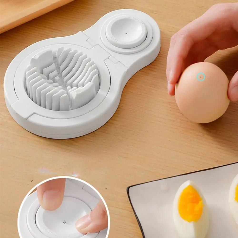 

Multifunctional 3-in-1 Egg Slicer ABS Slicer Manual Fancy Egg Splitter Non-slip Portable Century Egg Divider Home