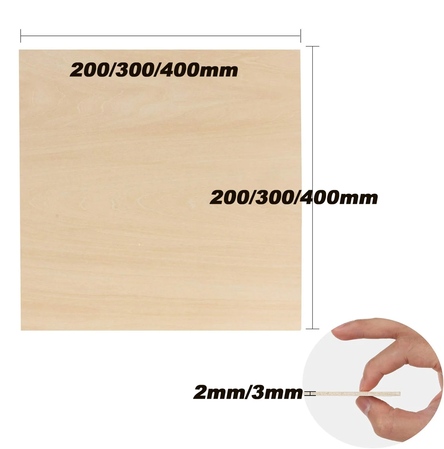 Basswood Sheets 200/300/400mm Plywood Board for Crafts DIY Architectural Models Making Wood Board for Laser Engraving Cutting