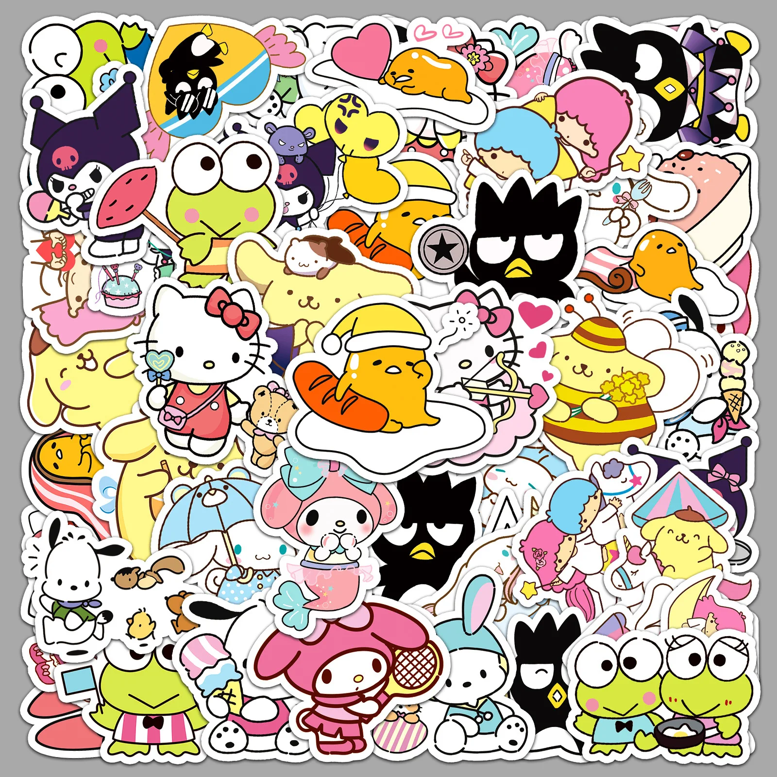 

50 шт. Набор смешанных мультяшных милых граффити-наклеек Sanrio: Гока, Пудинг Дог, Куроми. Декоративные наклейки для телефонов, ноутбуков, игрушек, подарки.