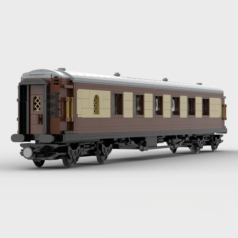 Moc Technical British Railway Pullman Parlour Coach Train Buildings Blocks City Railway Steam Locomotive Constructor Kids Gift