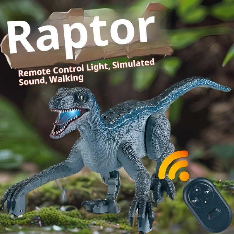 

Remote Control Dinosaur Toy Electric Walking Roaring Velociraptor T-Rex Jurassic Animal Model for friend The best gift