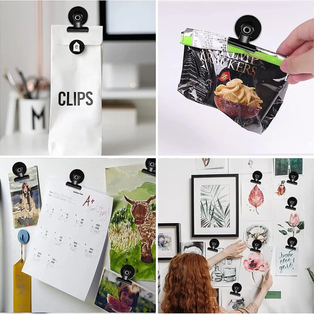 10PC of Strong Refrigerator Magnetic Stickers and High-Strength Magnetic Clips, Suitable for Whiteboards, Offices or School Use