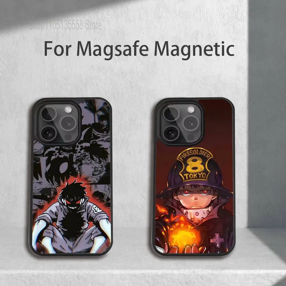 

F-Fire S-Shinra K-Kusakabe Phone Case For iPhone 17,16,15,14,13,12,11,Pro,Max,Plus,Mini,SE4,E Magnetic Magsafe Wireless Charging
