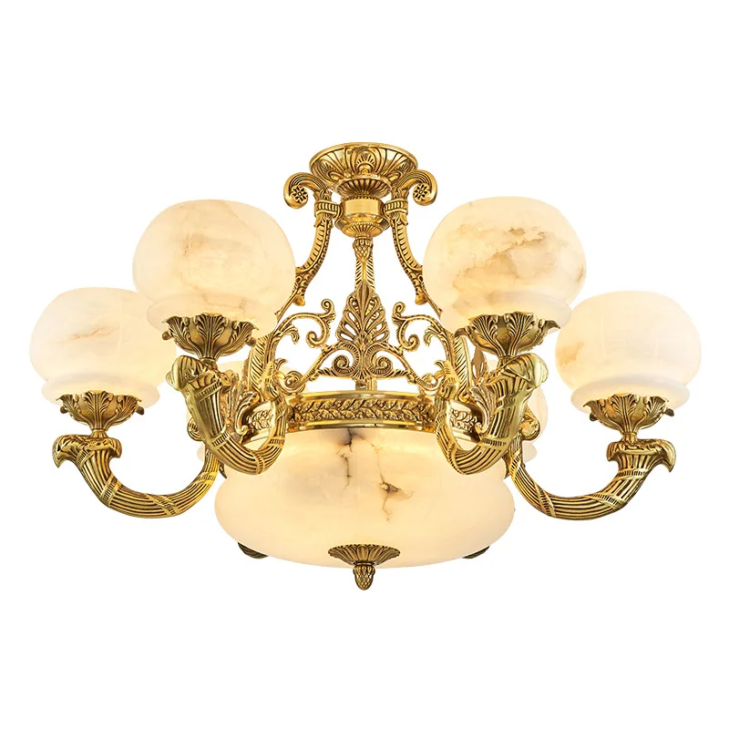 

New European-style large chandelier duplex villa luxury modern four-story five-story hollow pick