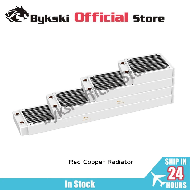 Bykski 120/360/240/480mm grzejnik miedziany do chłodzenia komputera o grubości 30mm G1/4'' gwint 12cm wentylator chłodnica wodna radiator biały