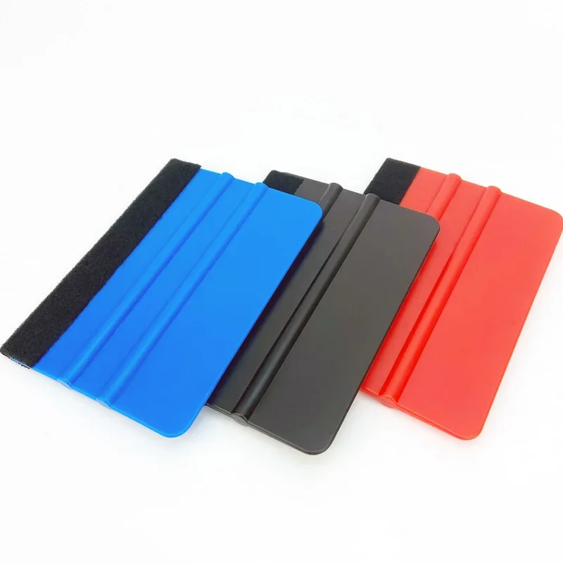 

1Pcs 10x7cm Auto Styling Vinyl Carbon Fiber Window Ice Remover Cleaning Wash Car Scraper With Felt Squeegee Tool Film Wrapping