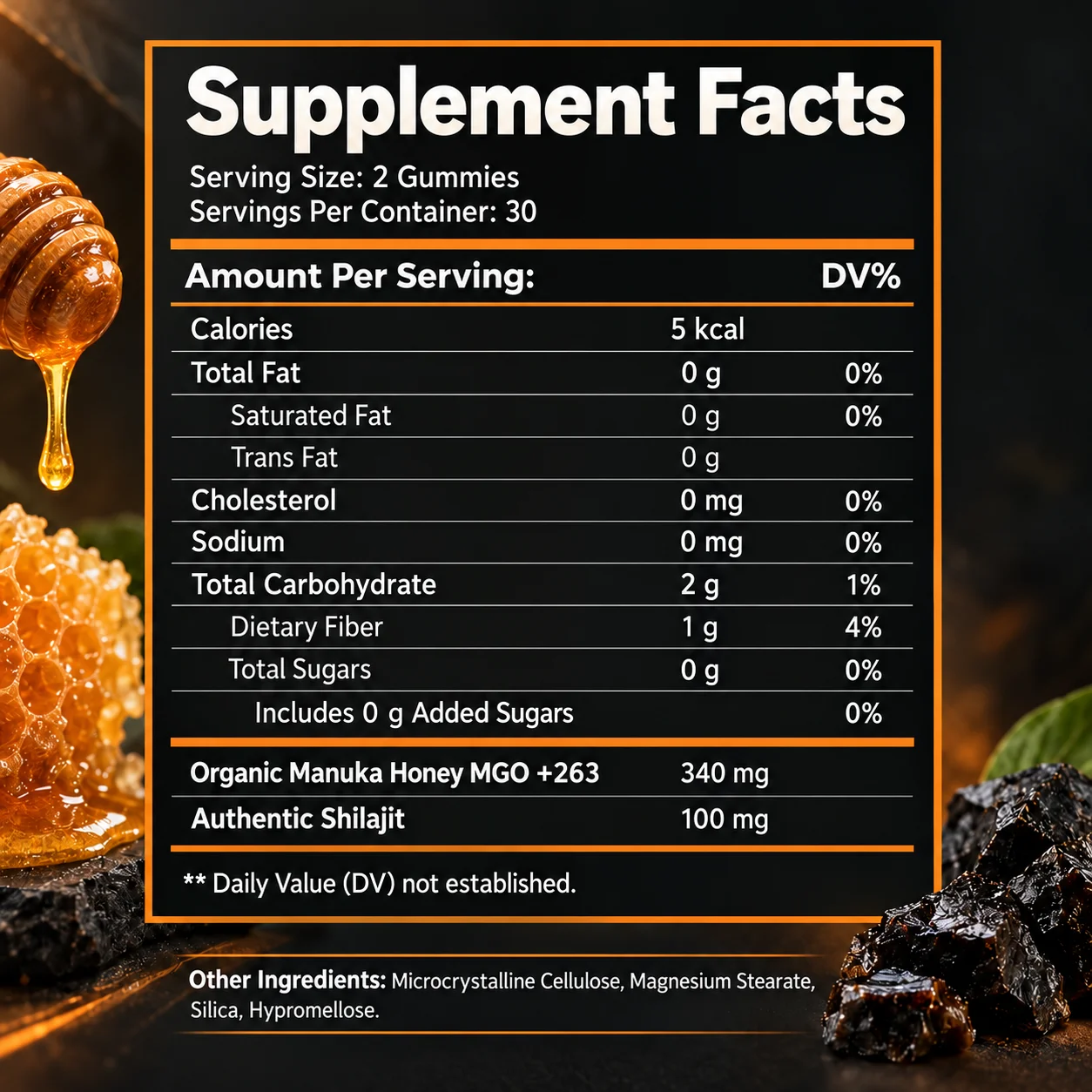 Shilajit Gummies - Provides Energy and Endurance, Balances Hormones, Promotes Heart and Brain Health, Improve Mental Clarity