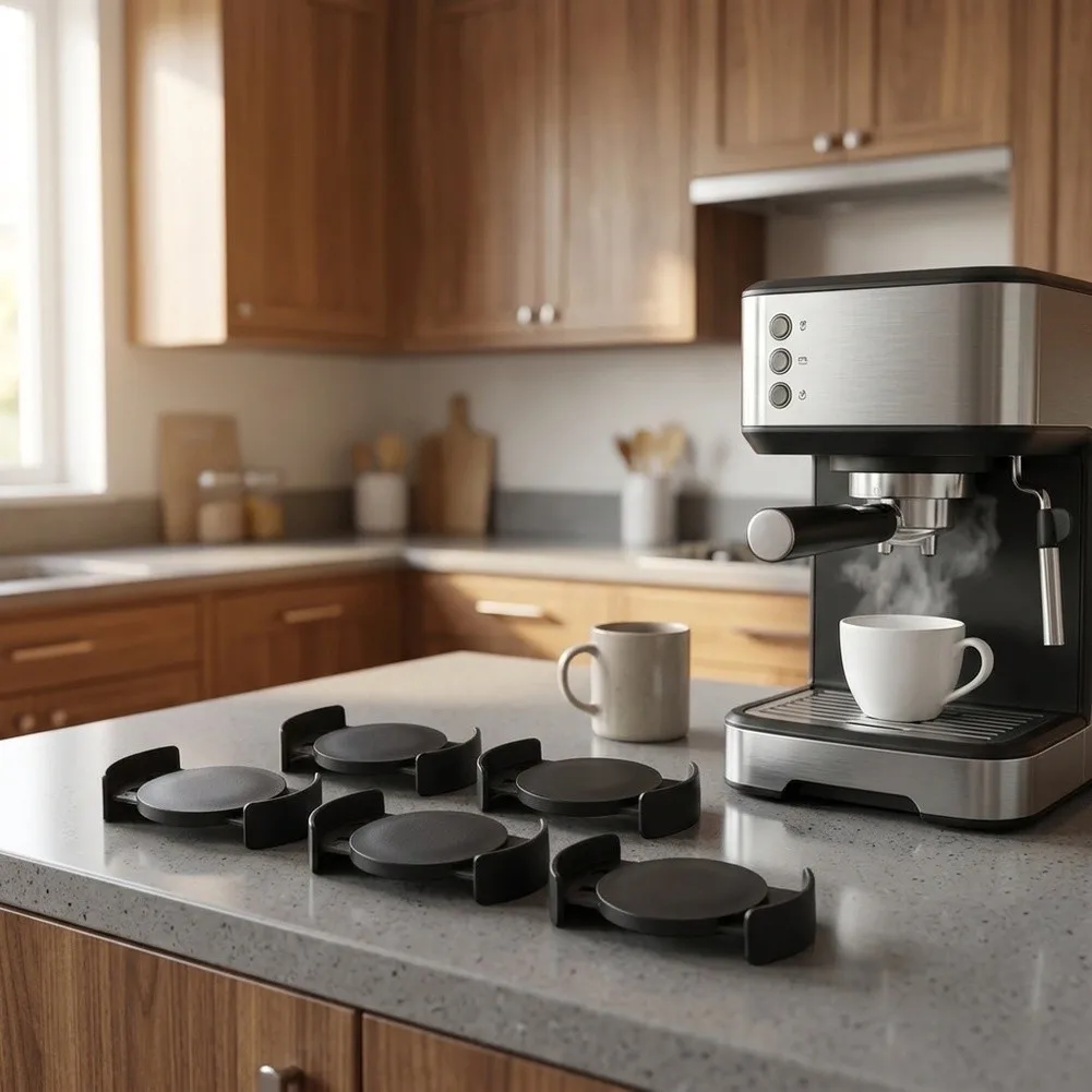6 Piece Coffee Cup Rack Set - Lightweight Plastic Cup Organizer for Frequent Relocation Between Kitchen and Coffee Station
