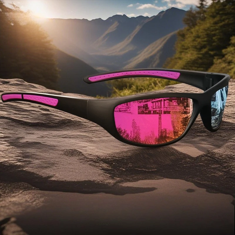 Modische polarisierte Sportbrille mit vollständiger Umrandung, luxuriöses Design, weiche Spiegelbügel, für Outdoor-Angeln, Wandern, Abenteuer und Reisen